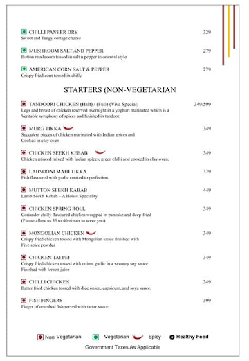 Grand Chanakya menu 