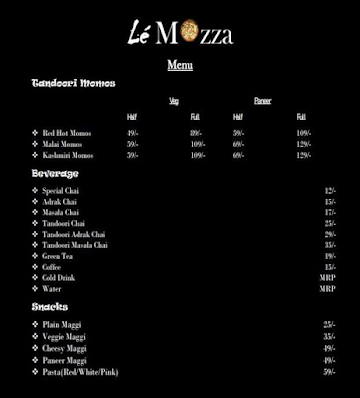 Le Mozza menu 