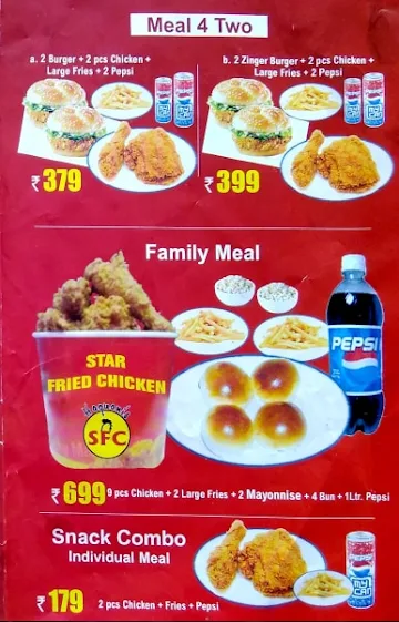 Star Fried Chicken & Restaurant menu 