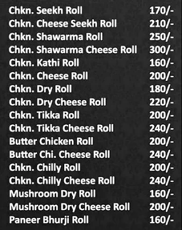 High Rollers menu 