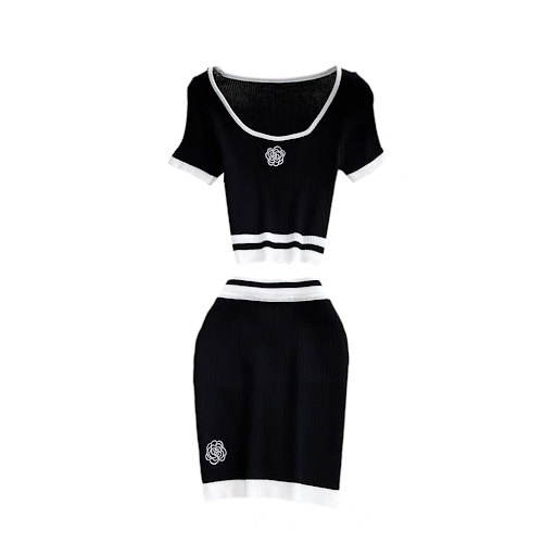 Title 1, Stylish Womens Round-neck High Waist Short Dre...