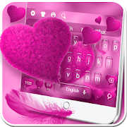 Plush Pink Heart Keyboard  Icon