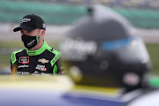  Ross Chastain, driver of the #10 Dyna-Gro Seed Chevrolet, waits on the grid prior to during the NASCAR Xfinity Series Kansas Lottery 300 at Kansas Speedway on October 17, 2020 in Kansas City, Kansas.