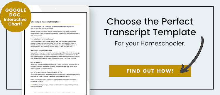 Choose the best homeschool transcript template