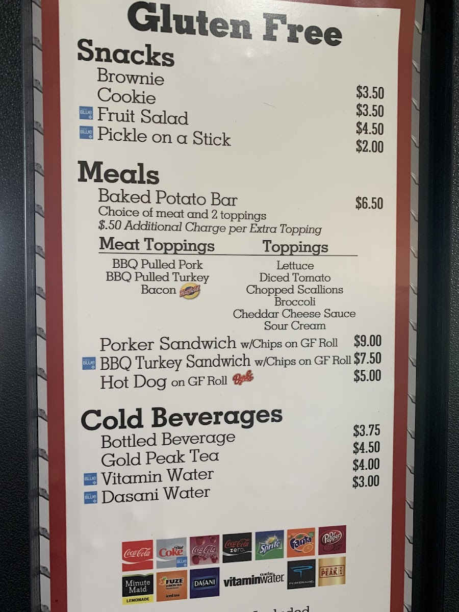 Coca-Cola Park gluten-free menu