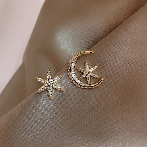 Title 14, 925 Silver Needle Earrings Asymmetric