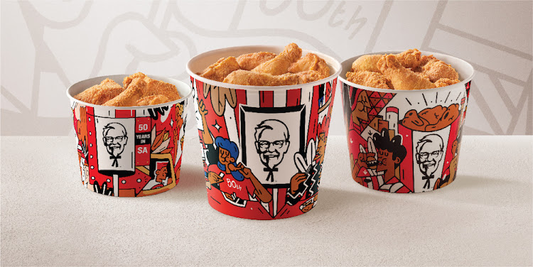 There are three collectable Birthday Buckets in the KFC x Yay Abe range.