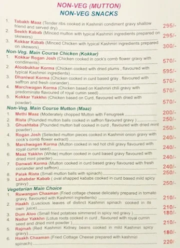 Ahad Sons Restaurant menu 