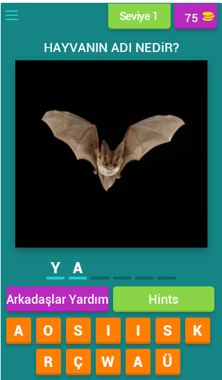 Android application Hayvan Bilmece screenshort