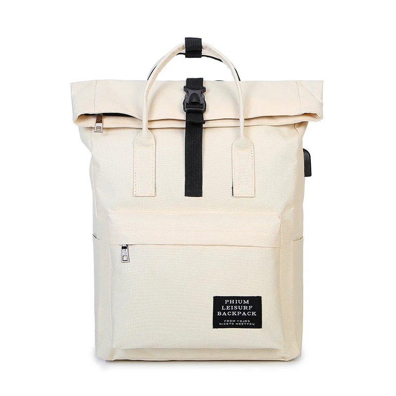 Sac à dos d'écolière Oxford grande capacité avec port USB, style coréen, sac à dos de voyage multifonctionnel pour femmes