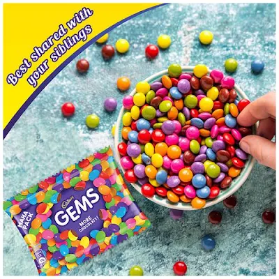 Cadbury Gems Gems - Sugar Coated Chocolate 17.4 Gm - 18.6 gm