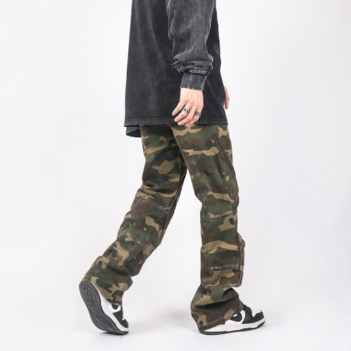 Title 6, Womens loose straight camouflage pants, comfor...