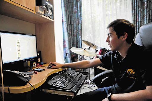 Nadav Ossendryer, 16, developed a website on which wildlife enthusiasts can view images and videos from the Kruger National Park Picture: LAUREN MULLIGAN