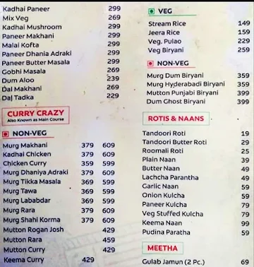 Kadak Singh menu 