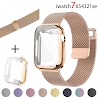 Dây Đeo Inox Milanese 2 Trong 1 Cho Đồng Hồ Thông Minh Apple Watch 6 Se 38Mm 42Mm 44Mm 40Mm 41Mm 45Mm Series 7 /6 / Se / 5 / 4 / 3 Ốp