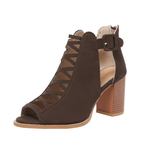 Title 24, Womens Thick Heel Round Toe Buckle High Heel S...