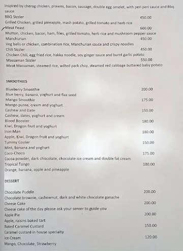 The Mango Tree Cafe menu 