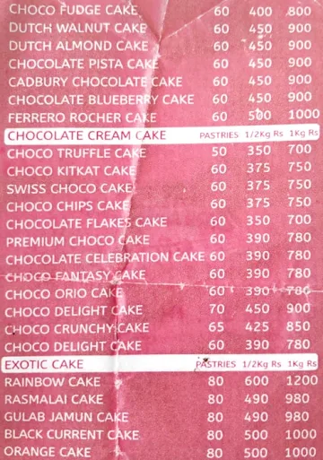 Brownie Bee The Cake Boutique menu 