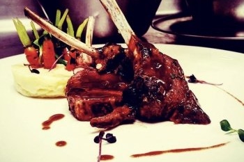 Barbecue Glazed Lamb Chops, Mash Potato, Buttered Baby Carrots