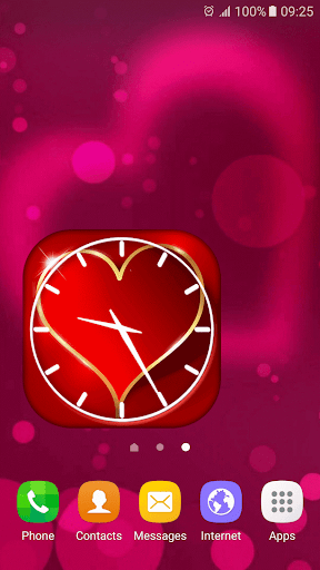 Heart Analog Clock Widget