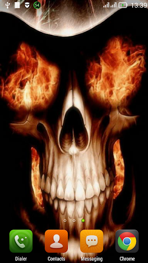 Skull with fiery eyes LWP