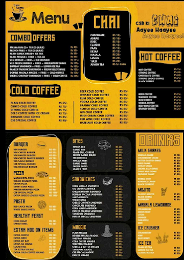 Chai Sutta Bar menu 