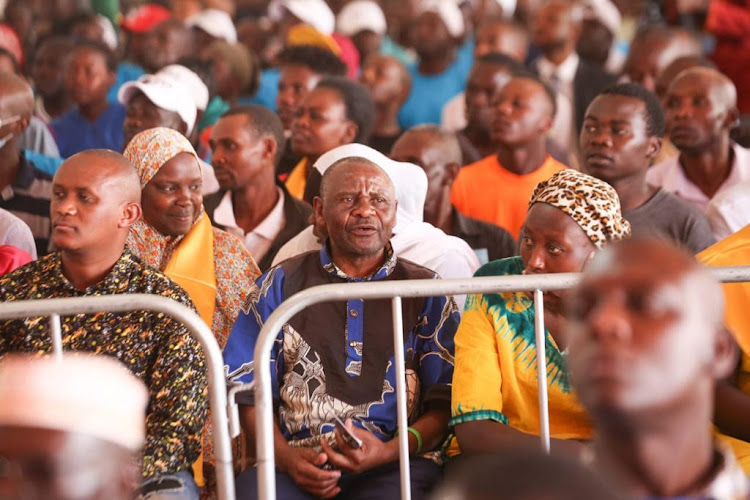 Residents of Soweto, Kibra, Nairobi County during the groundbreaking of Soweto on Tuesday, October 25, 2022.