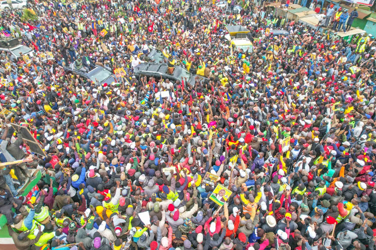 UDA presidential candidate William Ruto during Kenya Kwanza campaigns in Laikipia, Nakuru and Nyandarua counties on Friday, August 5,2022.