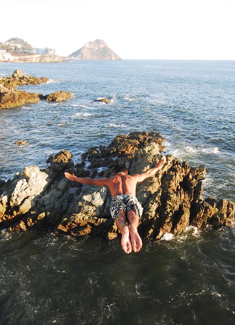 A clavadista, or cliff diver, in Mazatlan, Mexico.