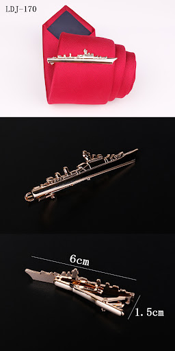 Title 4, Cartoon Style Metal Tie Clip for Mens Clothing...