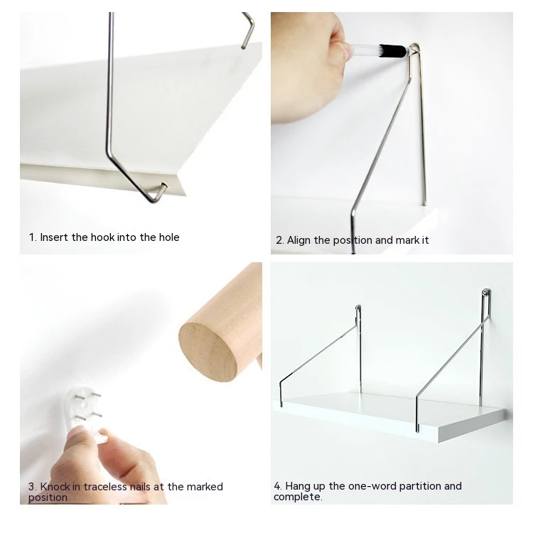 Title 3, Punch-free Wandplank Slaapkamer Ledge, aan de m...