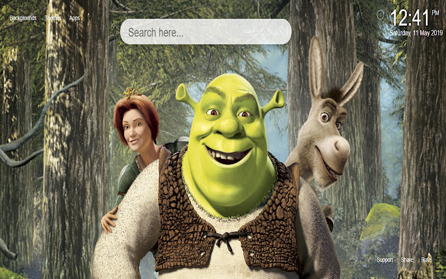 Shrek ozadja New Tab