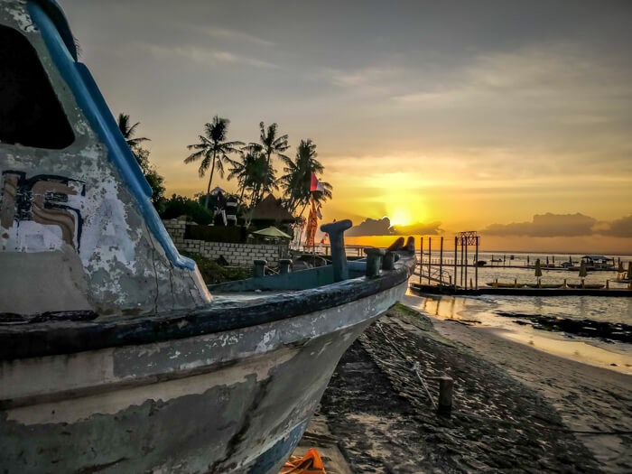 gorgeous sunset on the nusa penida island indonesia