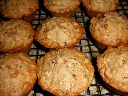 These apple and oat muffins are a delightful way to start your day. Serve with some scrambled eggs and a glass of OJ and you're good to go!