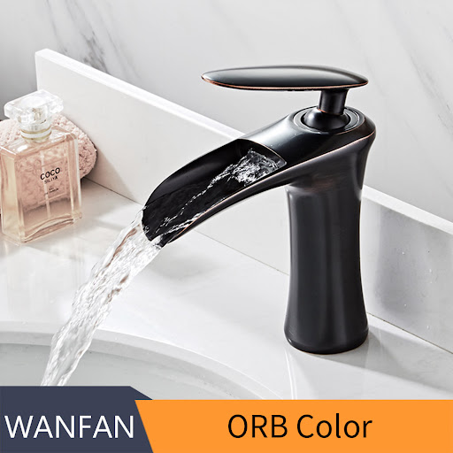 Title 7, Full copper black and white waterfall faucet fo...
