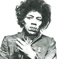 jimi hendrix pencil drawing