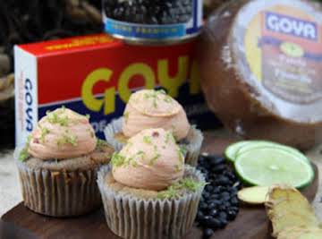 Goya black beans cupcakes with guava frosting