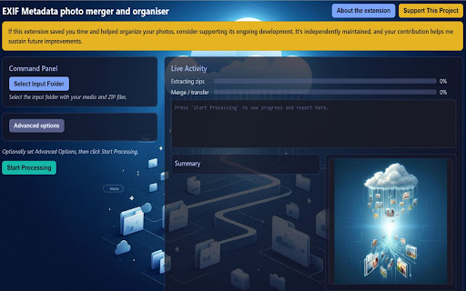 EXIF Metadata photo merger and organiser screenshot 1