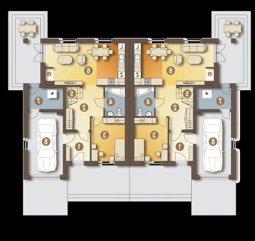 Miła z garażem 1-st. bliźniak A-BL1 - Rzut parteru