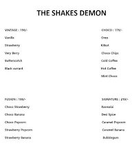 The Shakes Demon menu 1