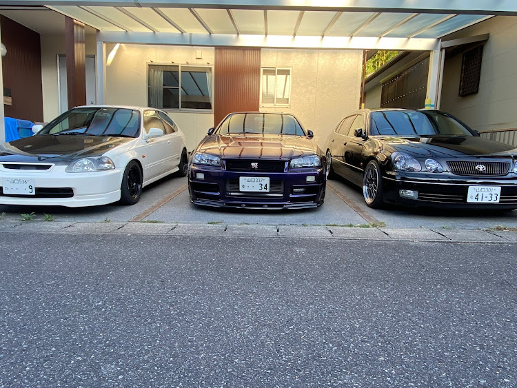 ミラココアのシビックタイプR EK9・アリスト JZS161・スカイラインER34・とってもかわいい車・週末の台風はお気をつけ下さいに関するカスタム事例の投稿画像1枚目