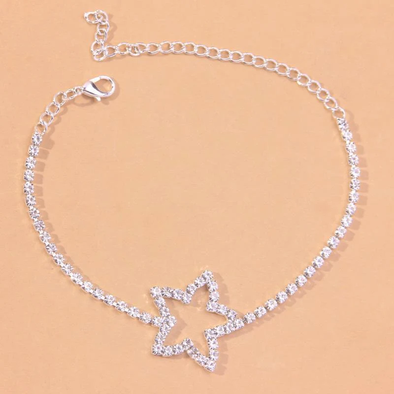Star enkelband zomer strand sexy vol vijfpuntssterren, de perfecte accessoire voor een stralende en sexy zomerse strandlook.