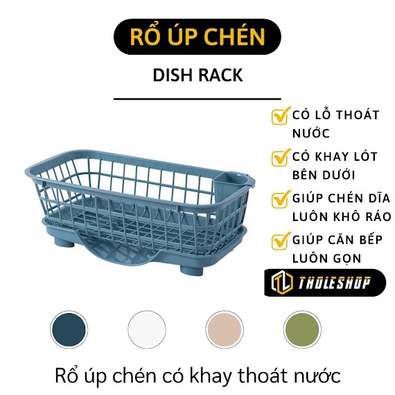 Khay Úp Chén Bát - Kệ Rổ Để Chén Dĩa Có Hũ Đựng Đũa, Muỗng Và Khay Hứng Nước 8397