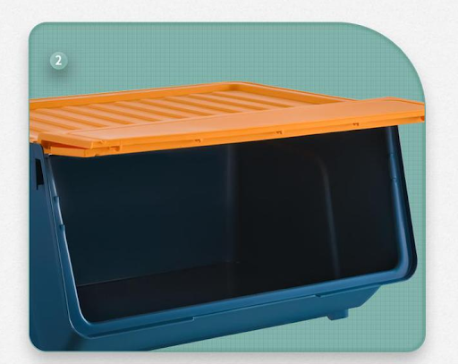 Title 18, Front Opening Flip Storage Box Snack Plastic. K...