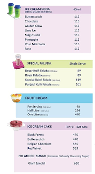 Giani's Ice Cream menu 4