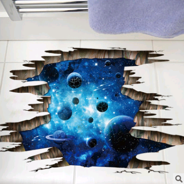 Van Gogh new 3D wall stickers dark blue Galaxy planet PVC removable three-dimensional stickers decorative painting FX960