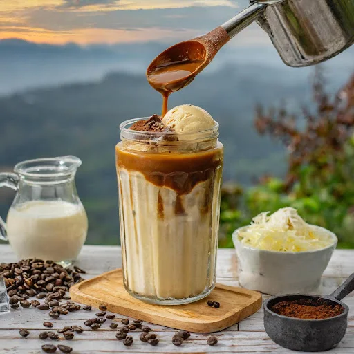 Cold Coffee With Vanilla Ice Cream [450 Ml, 1 Mason Jar]