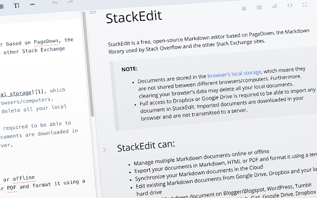 StackEdit chrome extension