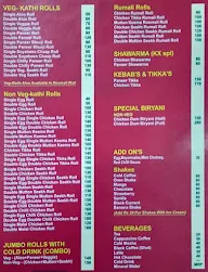 Kathi Express menu 1