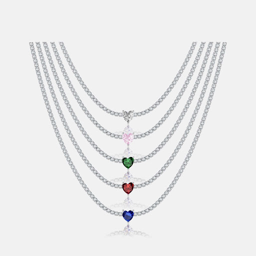 Title 2, S925 Loving Heart Sterling Silver Diamond-studd...